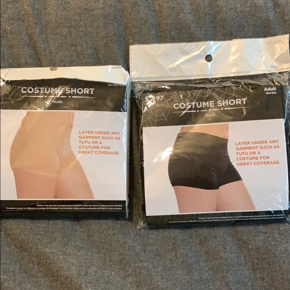 Costume shorts size OS 1 nude and 1 black